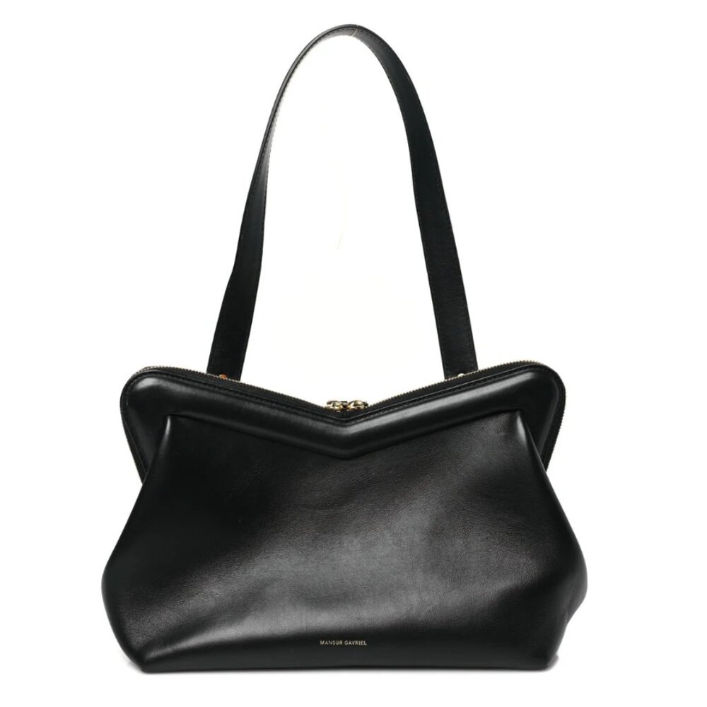 MANSUR GAVRIEL M FRAME BLACK LEATHER BAG